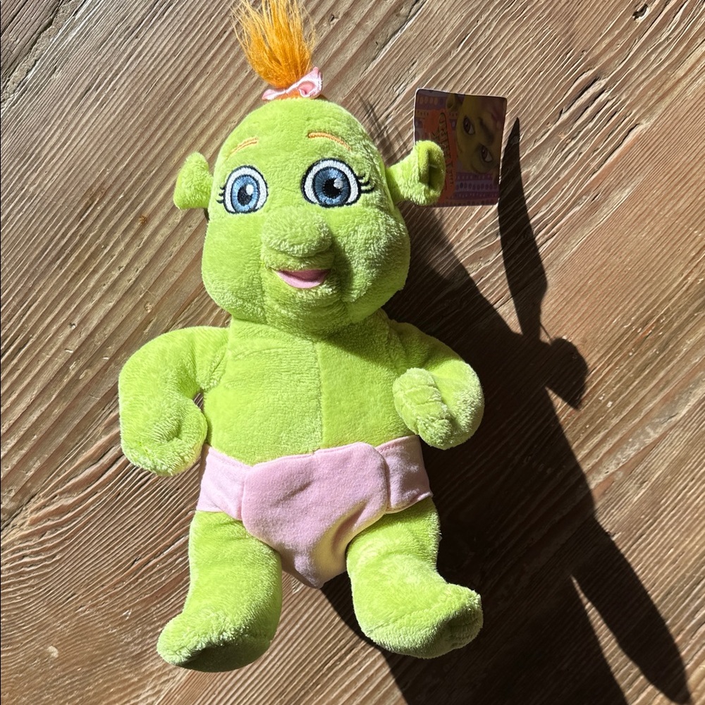 Build-A-Bear Green Ogre Plush with Pink Shorts